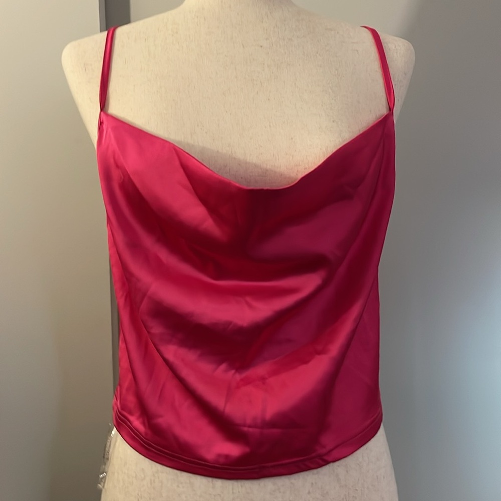 Asos satin hot pink top